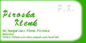 piroska klenk business card